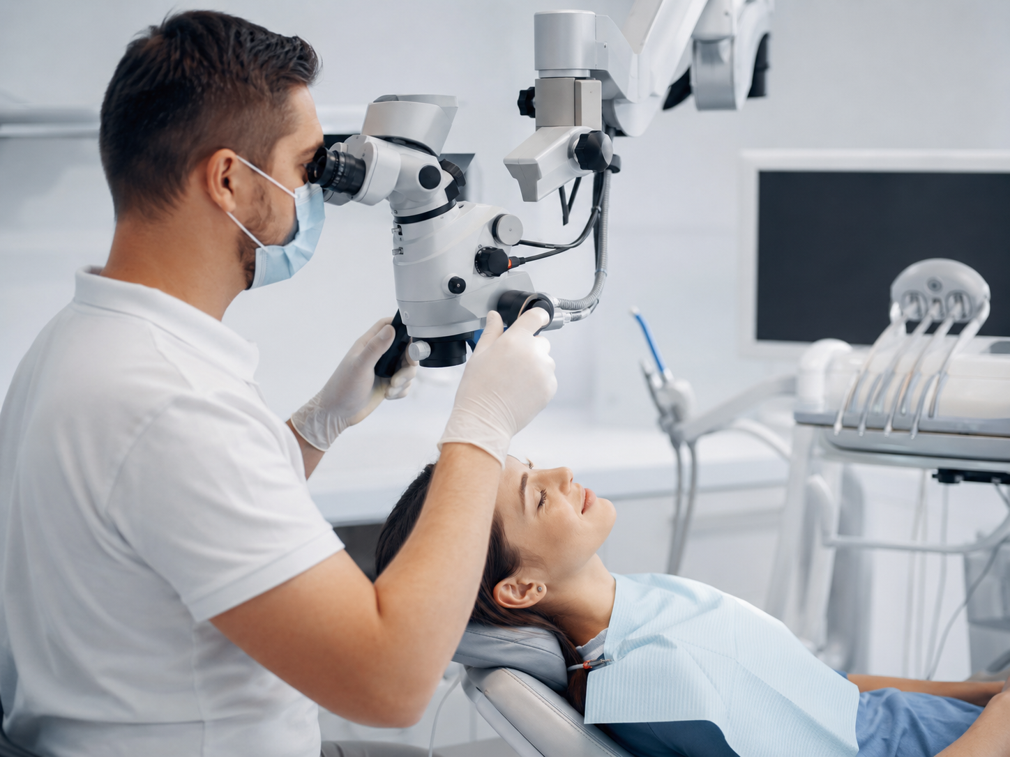 Equipamento odontológico em imagem editorial